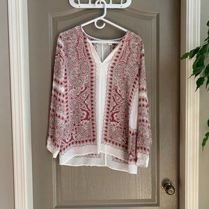 boho cottagecore officewear mediterranean patterned blouse
